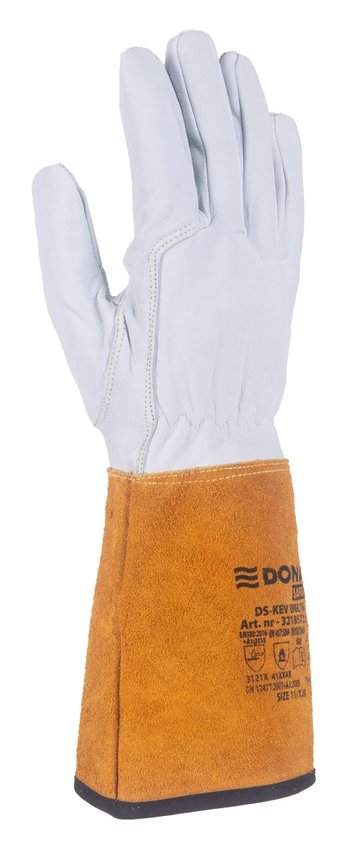 Rękawice spawalnicze DONAU SAFETY DS-KEV WELTIG kevlar skóra kozia rozm. 11/XXL biało-złote