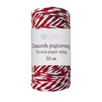 Sznurek Papierowy 50m [DPSZ-024] Czerwono-Biały /DpCraft