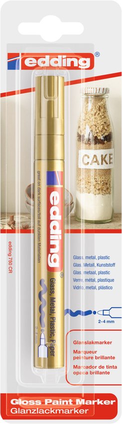 Marker olejowy połyskujący e-750 EDDING 2-4mm blister złoty