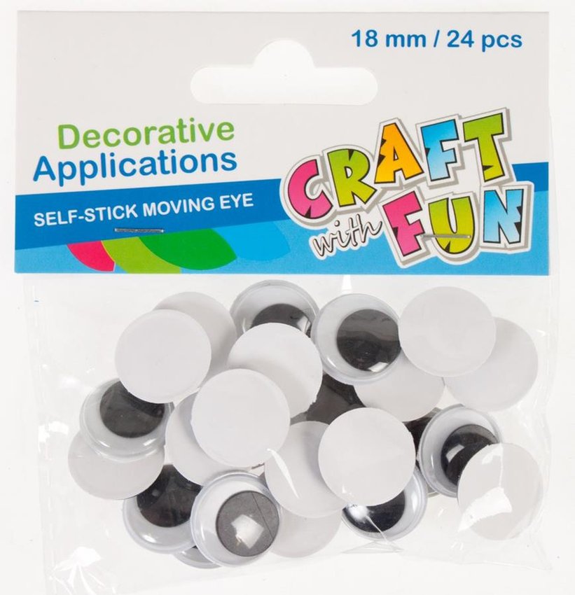 Ozdoba dekoracyjna Samoprzylepne Oczy 18mm /Craft With Fun