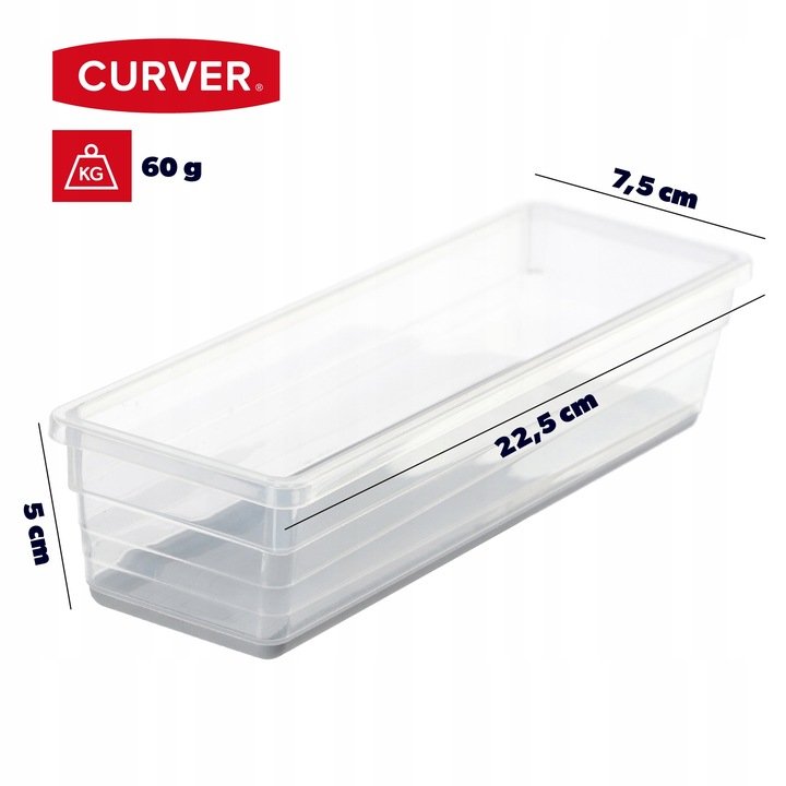 Organizer do szuflady Sistemo 3 Curver transparentny szary