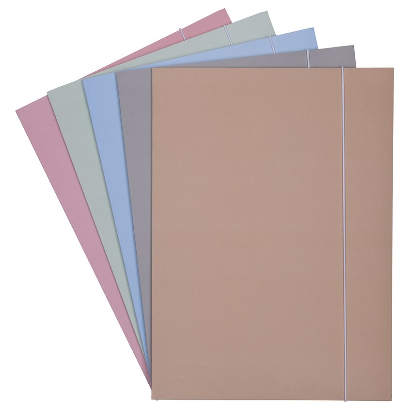Teczka z gumką OFFICE PRODUCTS Pastel soft touch karton/lakier A4 320gsm 3-skrz., mix kolorów