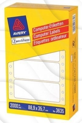 Etykiety uniwersalne do drukarek igłowych Avery 88.9x35.7 A'2000 No.3635