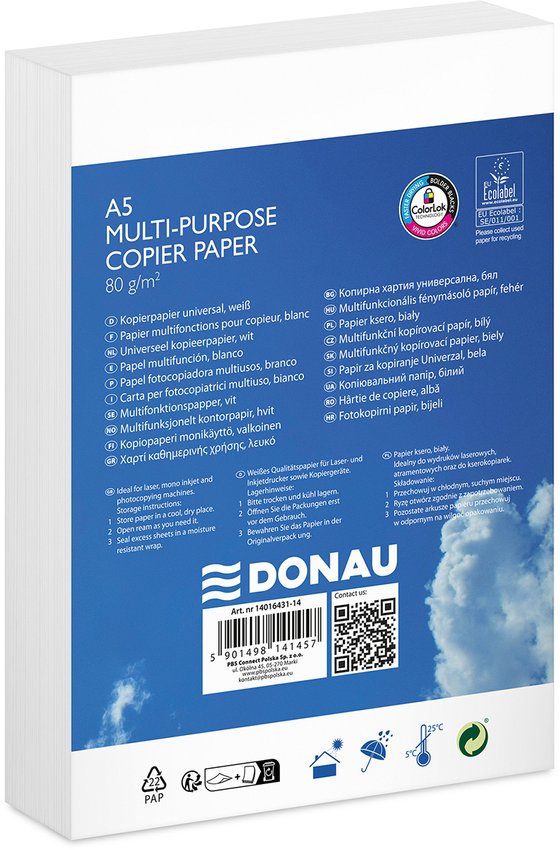 Papier ksero DONAU A5 klasa C 80gsm 500 ark.