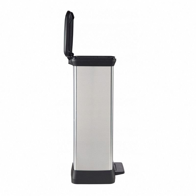 Metalowy kosz pedałowy 50L srebrny Curver 187177