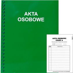 Teczka Akta Osobowe T03 Bindowana + Opis ABCDE Zielone  /Konfex