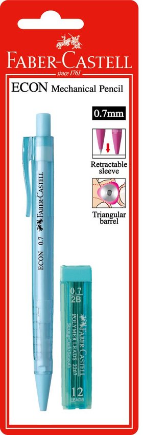 Ołówek Automatyczny Economy 0.7 Mm + Wkłady Zielony Blister Faber-Castell