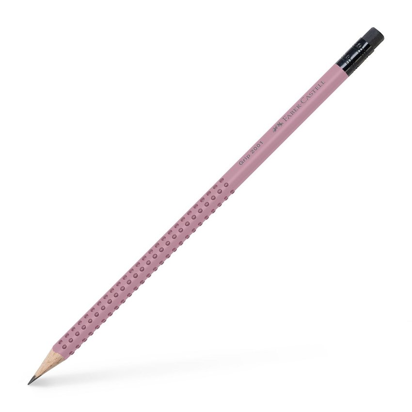 Ołówek Grip 2001 B Z Gumką Różowy Faber-Castell