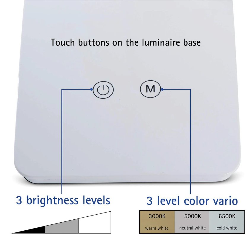 Lampa Biurkowa Led Maulpearly, Możliwość Regulacji Światła Biała