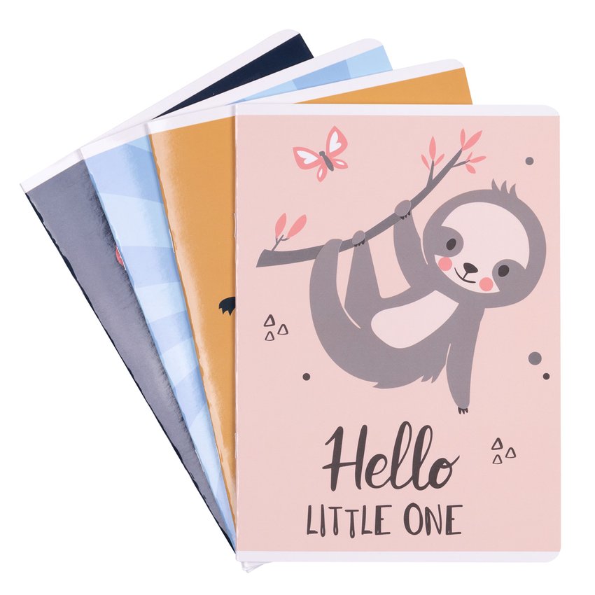 Zeszyt szkolny GIMBOO A5 w 3 linie 16 kart., 70gsm mix wzorów