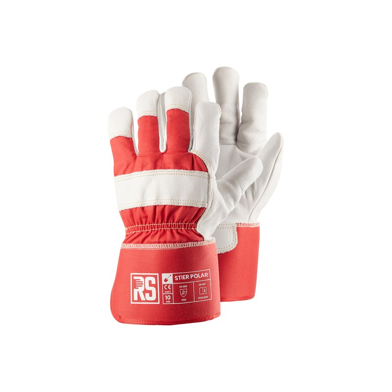 Rękawice Ocieplane RS Stier Polar Typu Doker Rozm. 10 Czerwono-Białe  /RS-Schutz