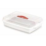 Curver 175245 duży prostokątny pojemnik na ciasto biały transparentny