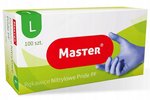 Rękawice Nitrylowe Bezpudrowe Niebieskie L 100szt.  /Master