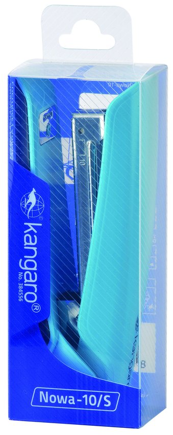 Zszywacz Kangaro Nowa-10/S Zszywa Do 15 Kartek Plastikowy W Pudełku PP Turkusowy