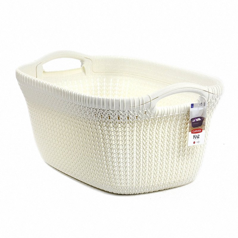 Kosz na pranie Curver Knit kremowy 40L model 228393