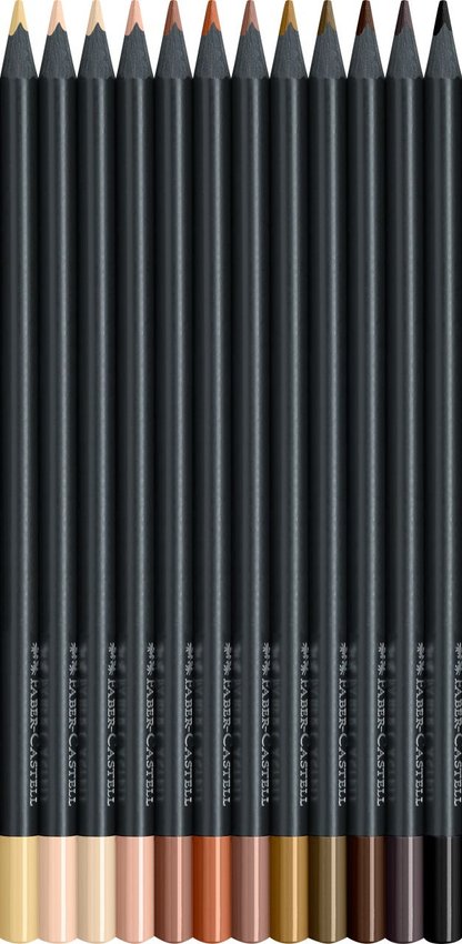 Kredki Trójkątne Black Edition 12 Kol.W Odcieniach Skóry Faber-Castell