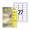 Etykiety Samop. Avery 63,5x29,6 27/A4 A'100 Usuwalne Białe No.L4737REV-100