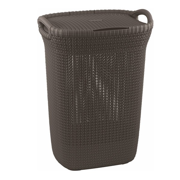 Kosz na pranie Curver Knit 57L brązowy szary 228410