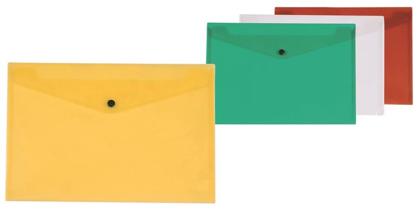 Teczka Kopertowa Q-Connect Zatrzask PP A4 172 mikr. Transparentna Żółta
