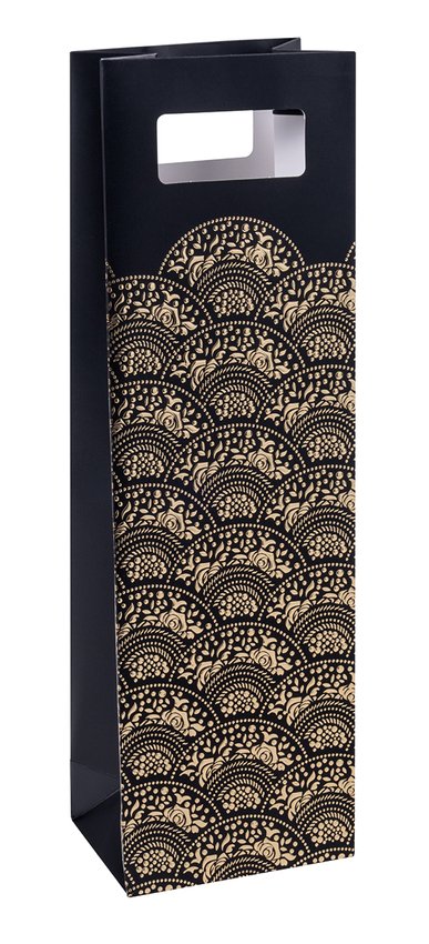 Torebka na alkohol DONAU HOME laminowana 12x415x8cm całoroczna z rączką mix wzorów