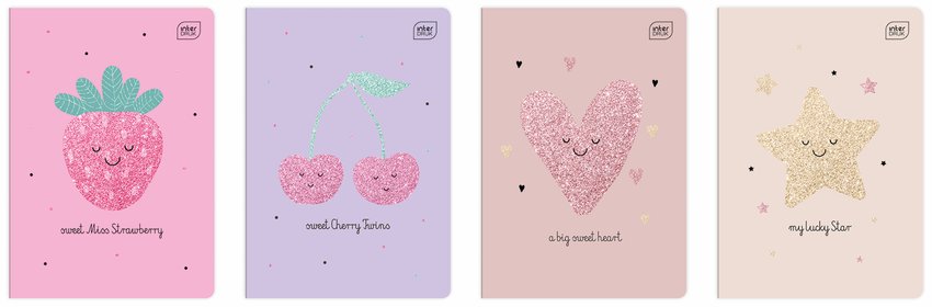 Zeszyt A5 16 stron 70g okładka kolor mix GLITTER