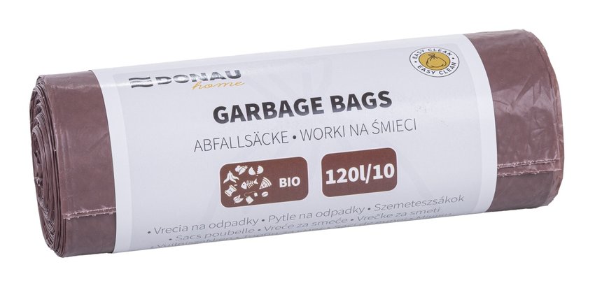 Worki na śmieci DONAU HOME do segregacji odpady BIO (LDPE), 120l 10 szt., brązowe