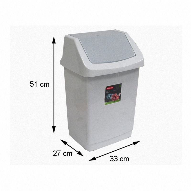 Kosz uchylny 25L Curver Clik it srebrny grafitowy 174989