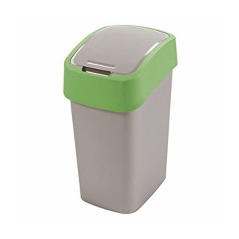 Kosz Flip Bin Curver 190172 na śmieci 10L srebrny zielony