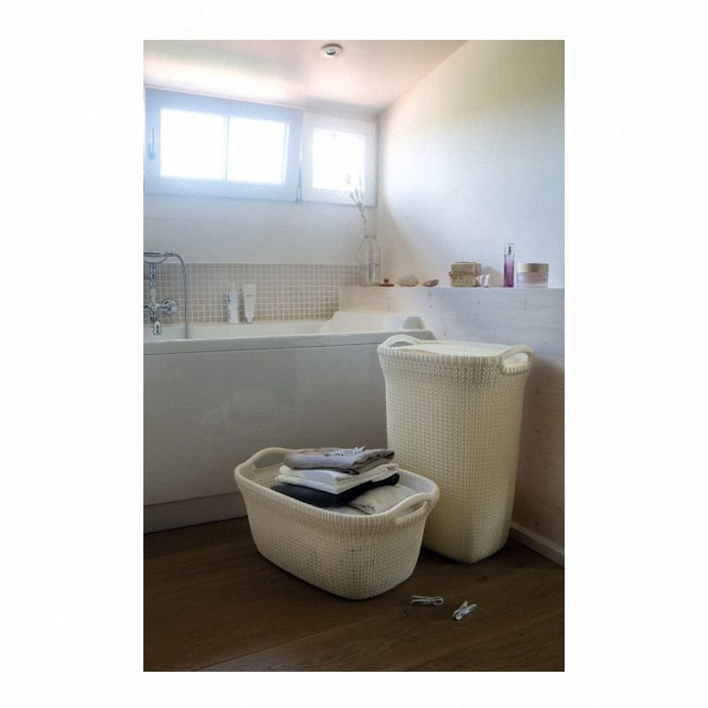 Kosz na pranie Curver Knit kremowy 40L model 228393