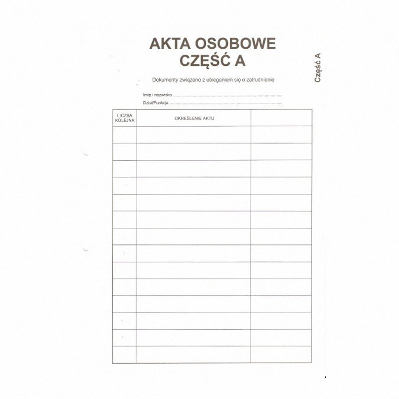 Przekładki A4 ABC A'10 Do Akt Osobowych Białe /Konfex