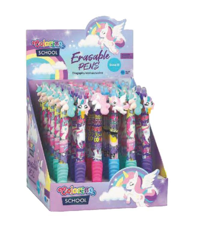 Długopis Aut. Ścieralny Colorino Unicorn 0.5 Niebieski
