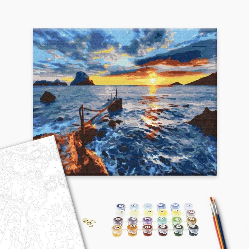 Malowanie po numerach BRUSHME 40x50 cm na zachodzie słońca 1 szt., w pudełku