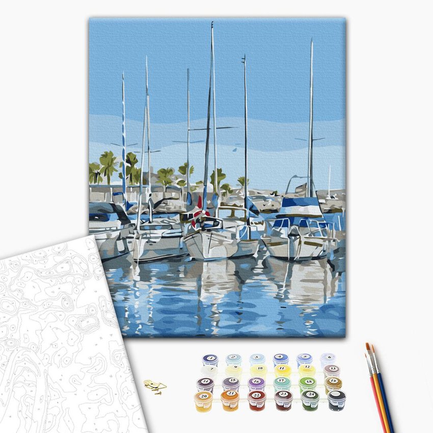 Malowanie po numerach BRUSHME 40x50 cm jachty 1 szt.