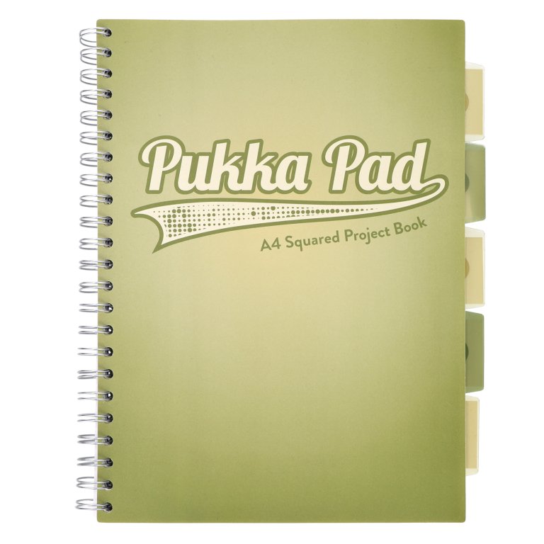 Kołozeszyt A4 100K kratka Project Book Olive Green / Pukka Pad