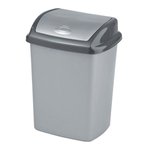 Kosz na śmieci uchylny Curver Dominik 25L srebrny grafit