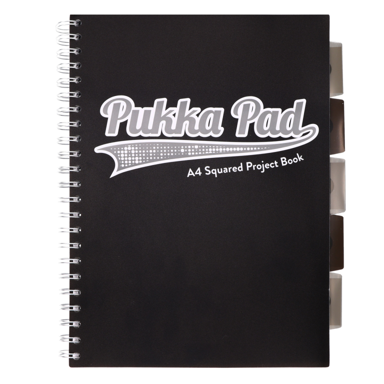 Kołozeszyt A4 100K kratka Project Book Black & Grey / Pukka Pad