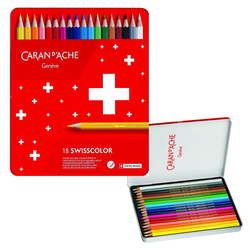 Kredki Caran D'Ache Swisscolor Aquarelle Z Efektrm Akwareli  Sześciokątne 18Szt. Mix Kolorów