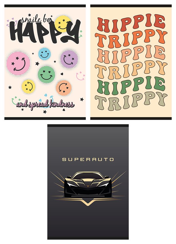 Zeszyt szkolny GIMBOO A4 w kratkę 32 kart., 70gsm mix wzorów