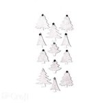Naklejki Brokatowe 3D - Choinki 12szt. White /DpCraft