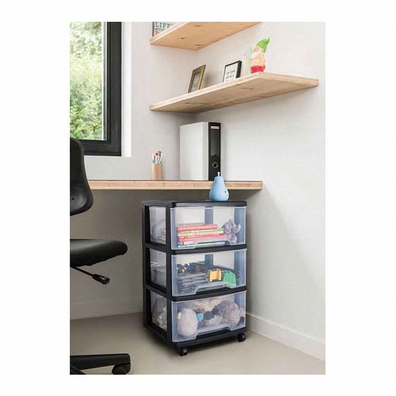 Regał plastikowy Curver 3x20L czarny transparentny model 214754