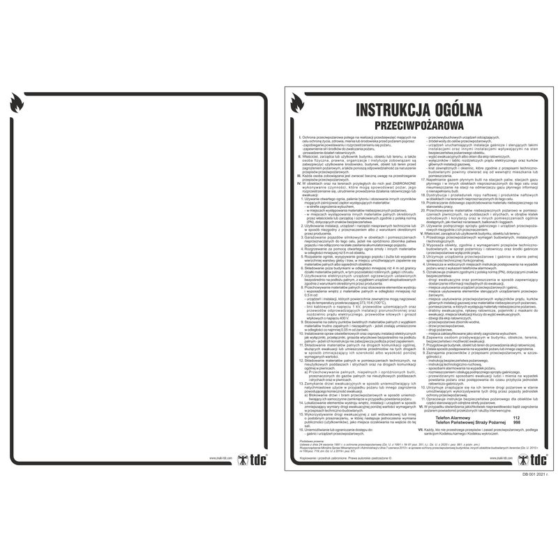 Znak TDC Instrukcja Ogólna Przeciwpożarowa  /TDC