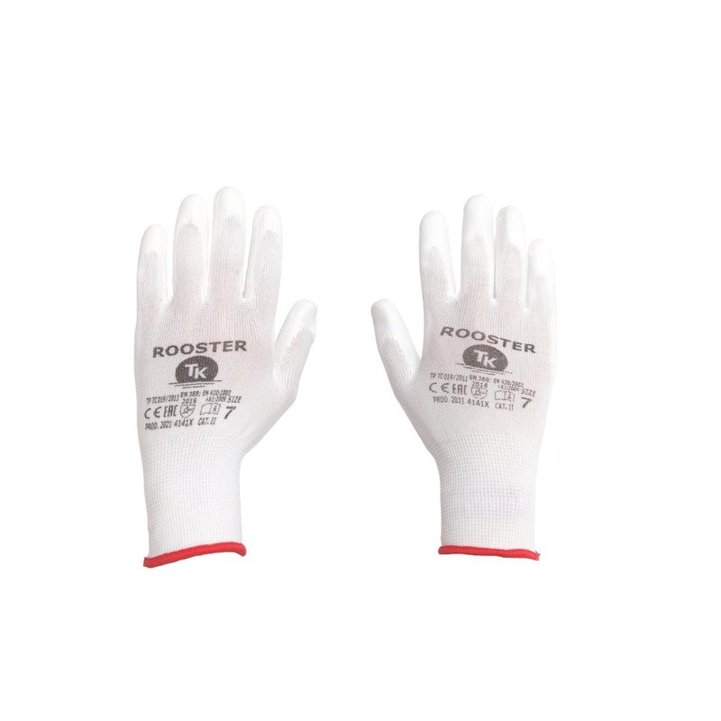 Rękawice TK Rooster Rozm. 8 Białe  /TK GLOVES