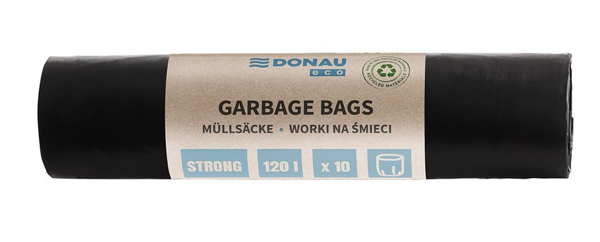 Worki na śmieci DONAU ECO mocne (LDPE), 120l 10 szt., czarne