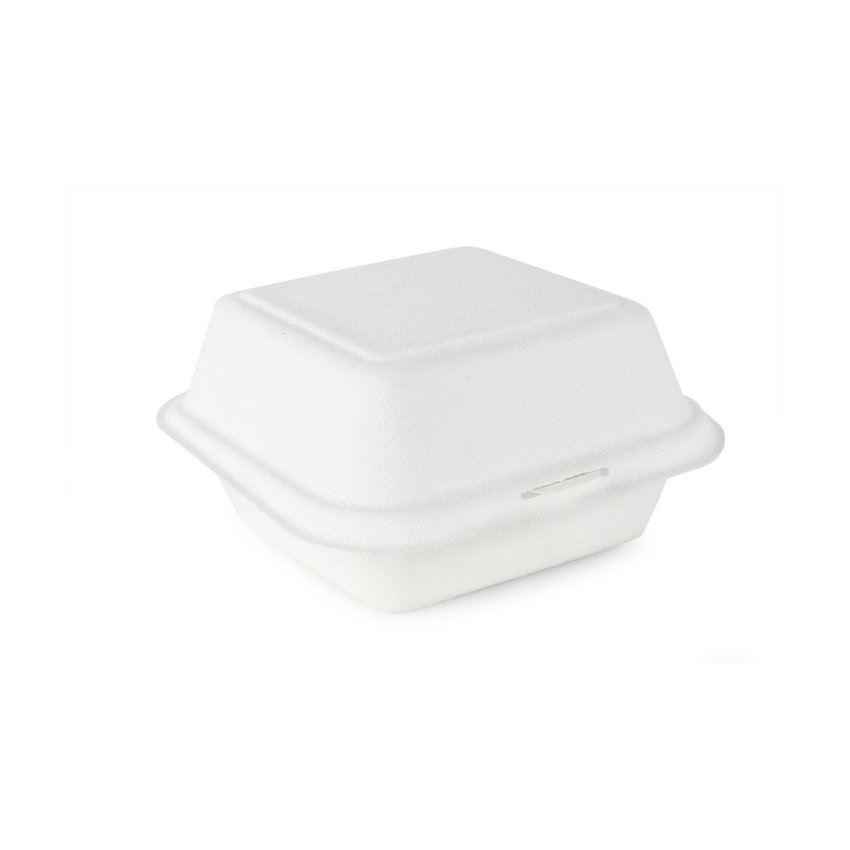 Pojemnik z Trzciny Cukrowej Menubox Hamburger 15x15cm A'50  /LoveNature