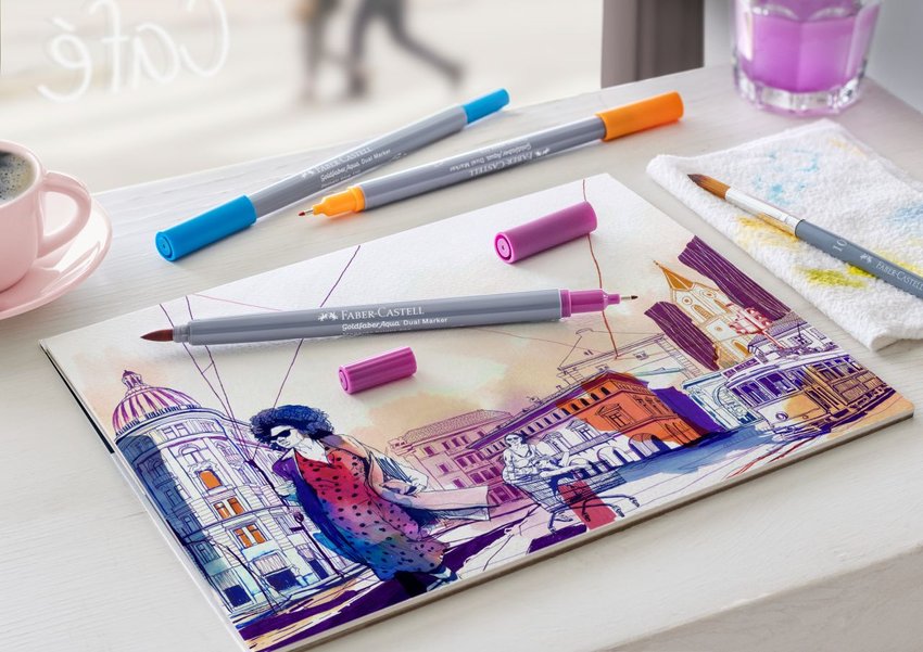 Pisak Akwarelowy Goldfaber Aqua Dwustronny Kol. 228 Faber-Castell