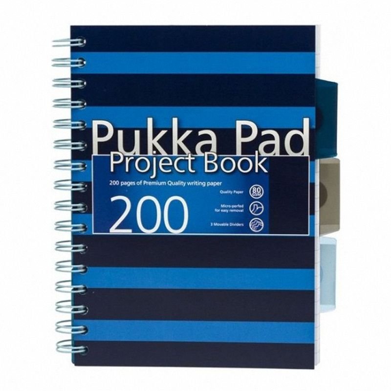Kołozeszyt A5 200K Kr Project Book Navy Niebieski /Pukka Pad  7050-NVY