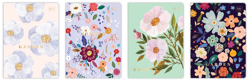 Zeszyt A5 HS Garden 70g, kratka 60 kartek / Interdruk