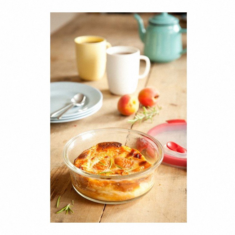 Szklany żaroodporny pojemnik Smart Cook 0,6L czerwony Curver