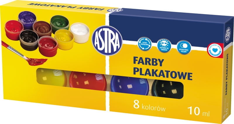 Farby Plakatowe 8 kol. 10ml [83113901] /Astra