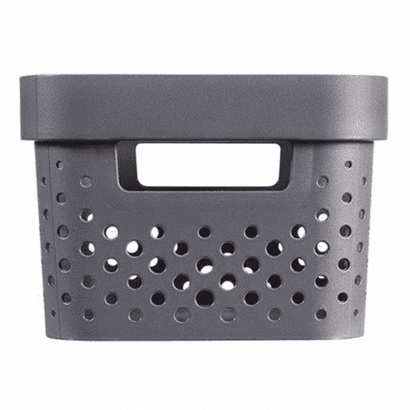 Pojemnik Infinity ażurowy 4,5L bez pokrywy ciemny szary Curver